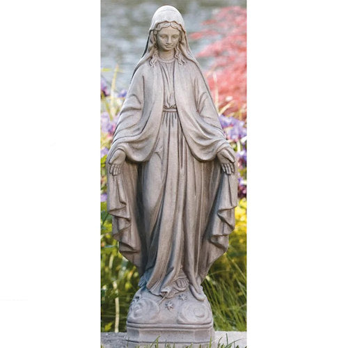 Blessed Mother Mary Sculpture Cast Stone Cement Virgin Church