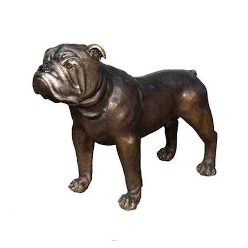Bronze Bulldog Garden Statue Large