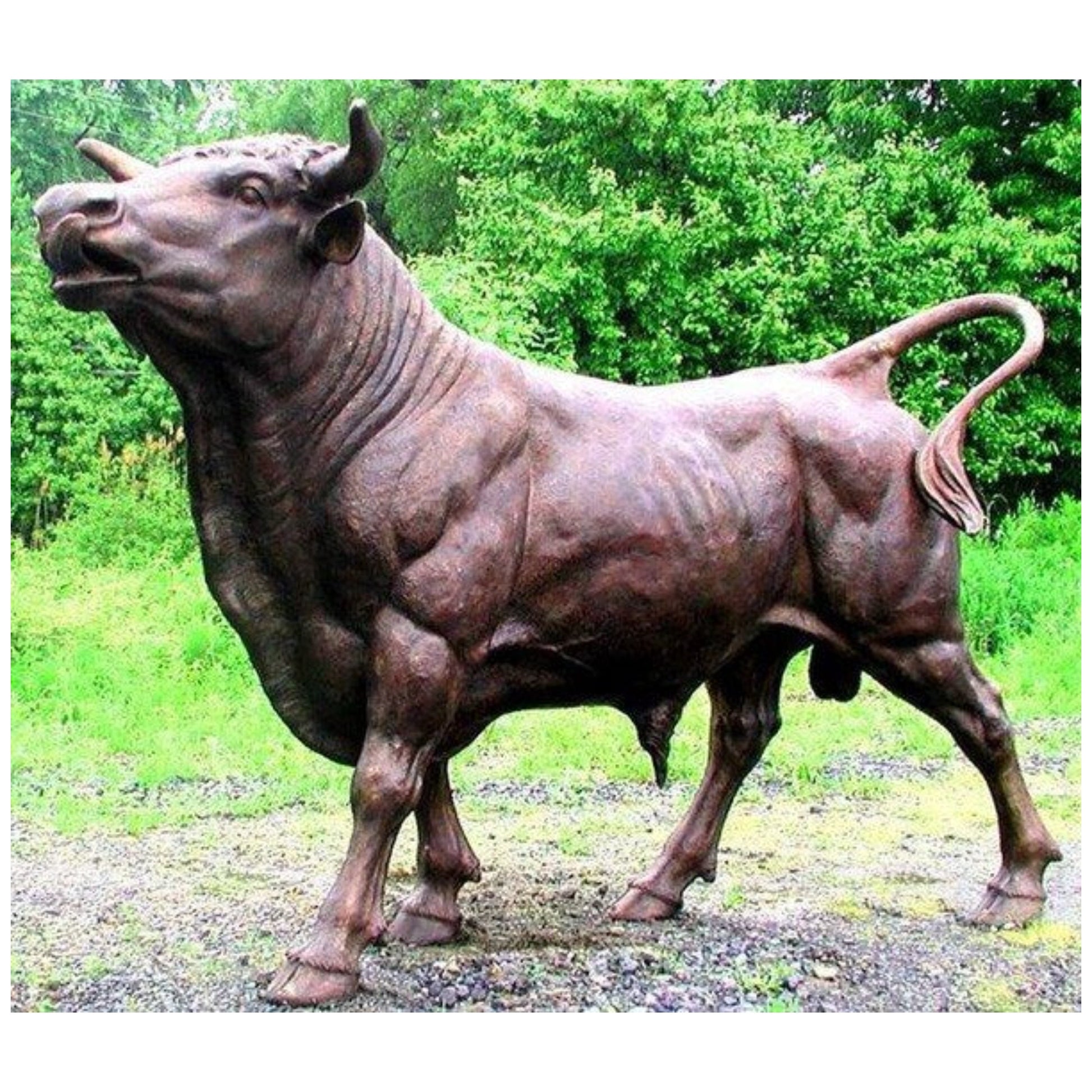 Bull Giant 74" High Bronze Statue