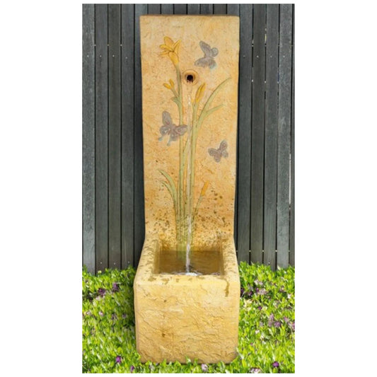 Butterfly & Lilies Single Spouting Garden Fountain