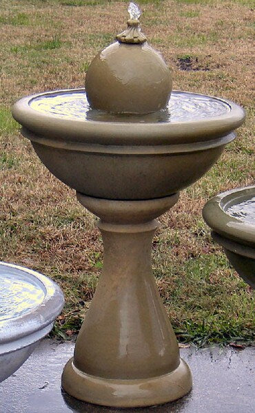 Winston Fountain With Sphere is Mounted on Tall Pedestal