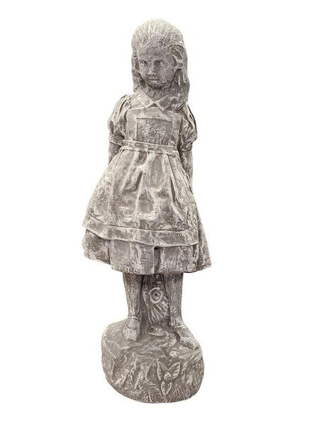 Alice in Wonderland Statue adventurous heroine garden sculpture cement