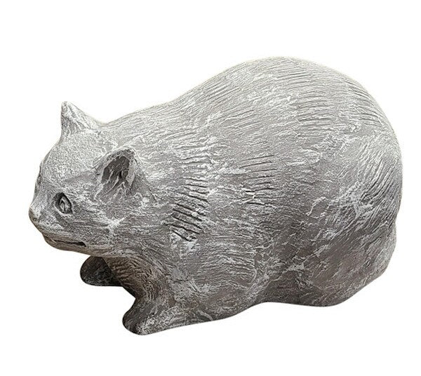 Cheshire Cat Alice in Wonderland Sculpture Side View of Statue Cement