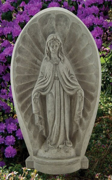 Mother Mary in Grotto Virgin Madonna Sculpture Cement Niche Statue