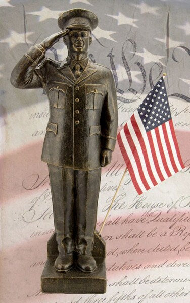 Army Soldier Cement Garden Statue Honoring our Military Memorial