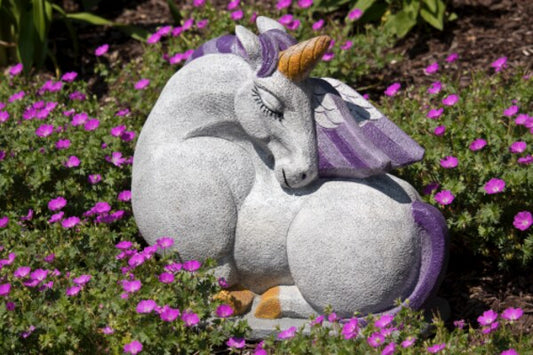 Luna the Unicorn Cement Garden Statue Heavy Stone Outdoor Unique