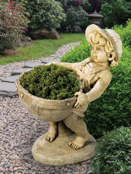 Flower Boy Planter Sculptural Urn Classical Statuary by Henri Child