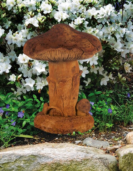 Mushroom Large Garden Sculpture Cement Realist looking Fungi Statue
