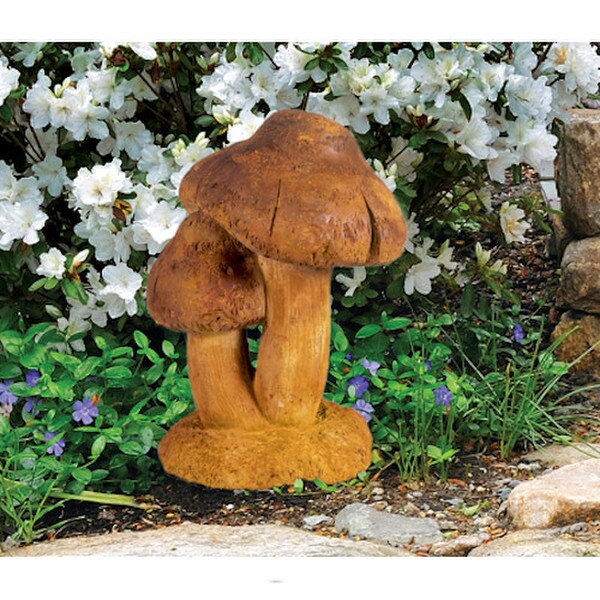 Discover the enchanting Double Mushroom Garden Sculpture two fungi