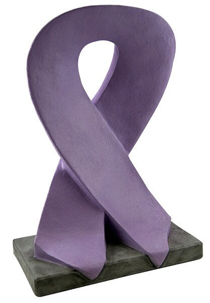 Lavender Ribbon Sculpture all cancers Awareness for Many Causes Statue