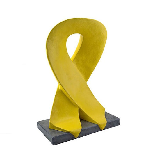 Support for Military Forces Awareness Ribbon Yellow Sculpture Cast Stone