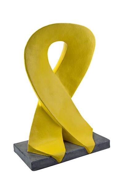 Statue Support for Military Forces Awareness Ribbon Yellow Sculpture
