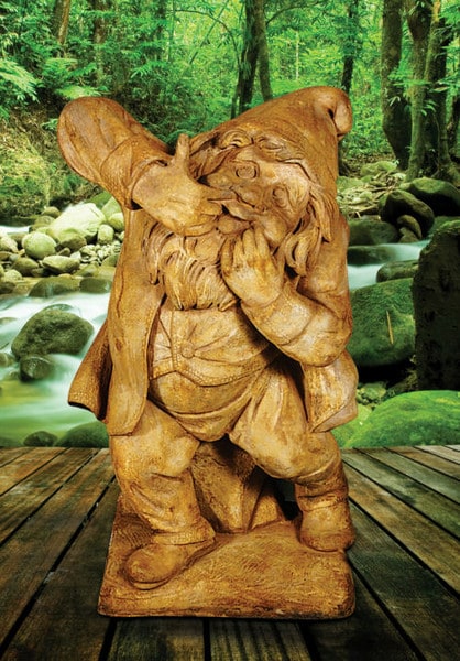 Gnome Of Mischievous Garden Sculpture Nasty Prank Joker Statue