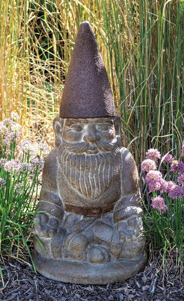 Gnome in Zen Pose Garden Statue Cement Spiritual Statuary Outdoor
