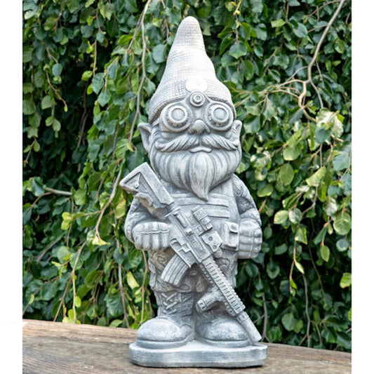 Camo Serve and Protect Garden Gnome