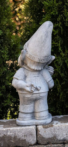 Lovey-Dovey Larry Smitten Garden Gnome Concrete Back View of Fingers