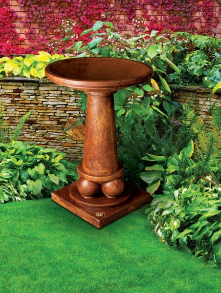 Sleek Modern Bird Bath Garden Spheres Birdbath Cement Unique