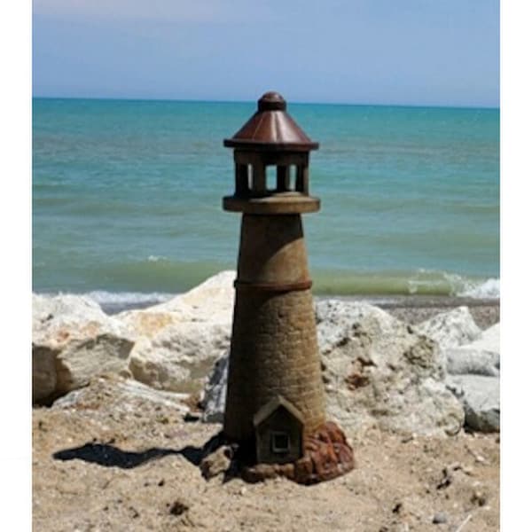Lighthouse With Light Garden Sculpture Beach Decorating large scale