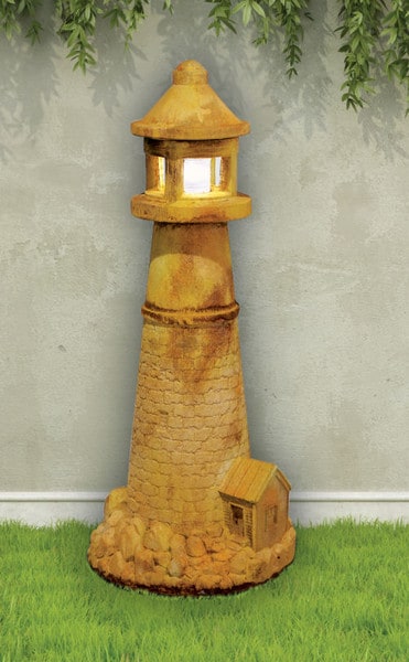 Outdoor Lighthouse with Light installed Cement Large Stone lamp