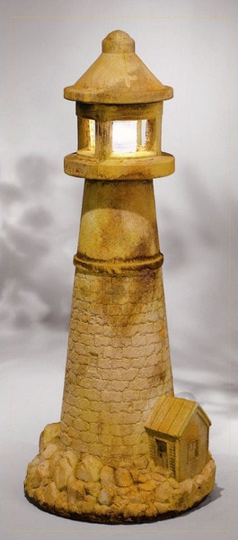 Outdoor Lighthouse with Light installed Cement Large Stone lamp Sculpture