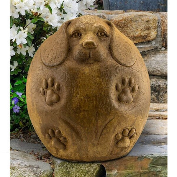 Dog Statue Buddy Cement Garden Statue Retro Rounded Puppy Sculpture