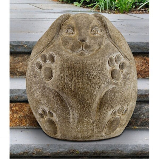 Rabbit Nibbles Cement Garden Statue Whimsical Sculpture Rounded Retro