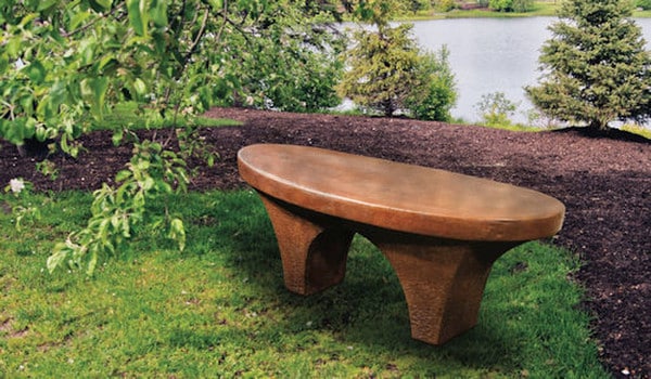 Sleek modern elegance of our River Stone Garden Bench One Piece