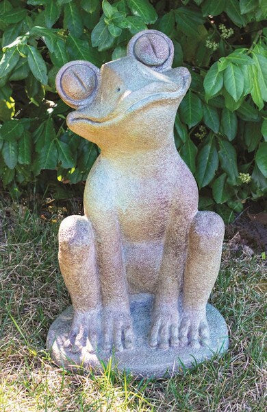 whimsical Googly-Eyed Frog statue big eyes garden sculpture large funny