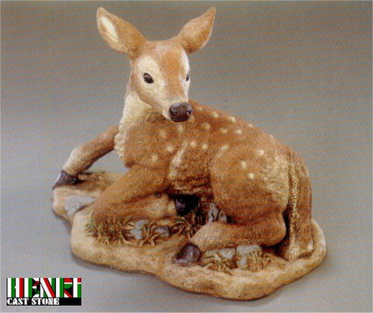 Fawn Rising On One Leg Deer Cement Garden Statue Woodland