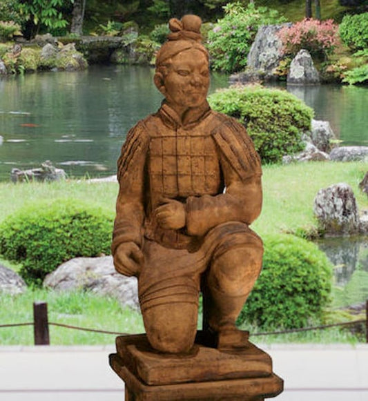 Kneeling Archer Sculpture Replica Terracotta Warriors of China Garden