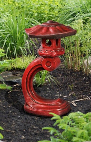 Temple Cantilevered Asian Cement Lantern Can be Wired for Lamp