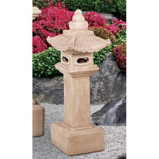 Asian classic pedestal pagoda lantern sculpture cement garden statue