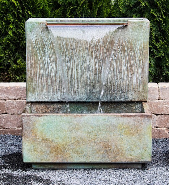 Summer Breeze Wall Fountain windswept reeds take center stage