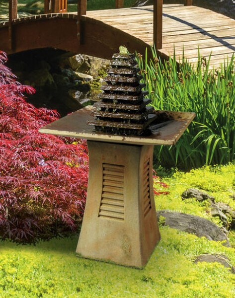 Astor Garden Cement Fountain Multi level pyramid Modern or Contempo