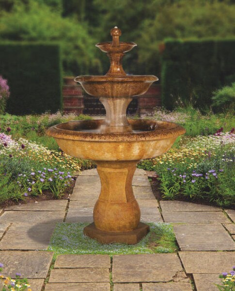 Grande Barrington Estate Cement Fountain Tiered Garden Statuary