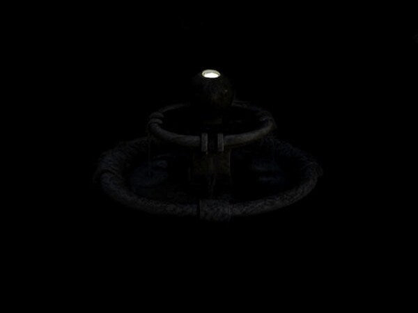 Athena Fountain Oval Neo Classical Design Traditional Garden Nighttime