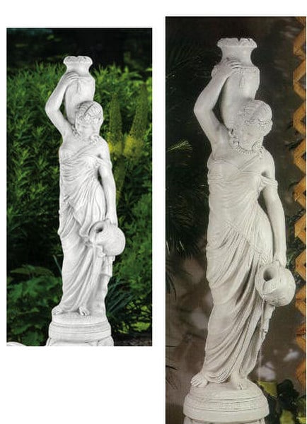 Rebecca At The Well Water Feature Statue Piped Statuary Urn pouring