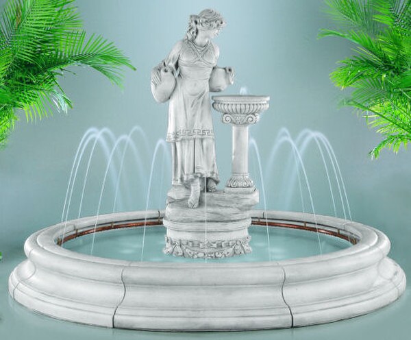 Angella In Toscana Pool Fountain With Spray Ring Pooled Copper Cement