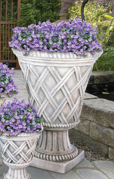 pedestal planter pots Tudor Weave Pedestal Planter Large 36" H