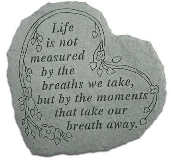 Classic Inscription on a heart shaped stepping stone