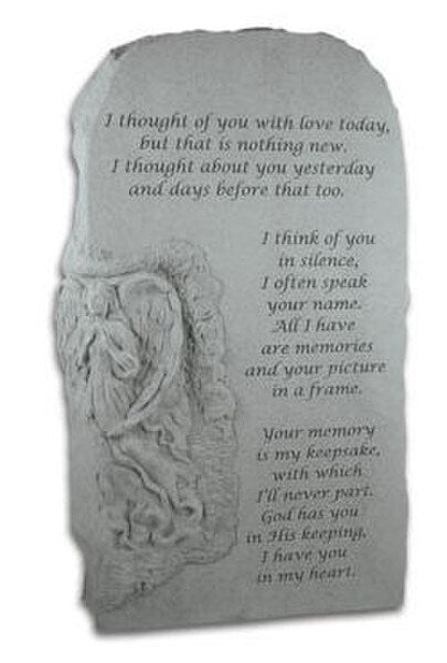 Angel Obelisk With Verse Thought Of You... Garden Stone