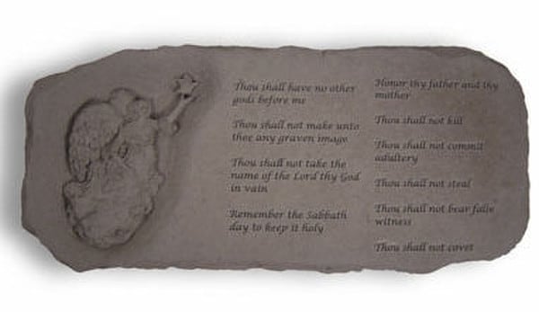 Angel Garden Bench with The Ten Commandments