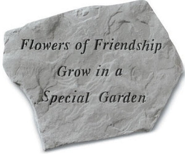 Stepping Stone Garden memorial with poem - Flowers of friendship