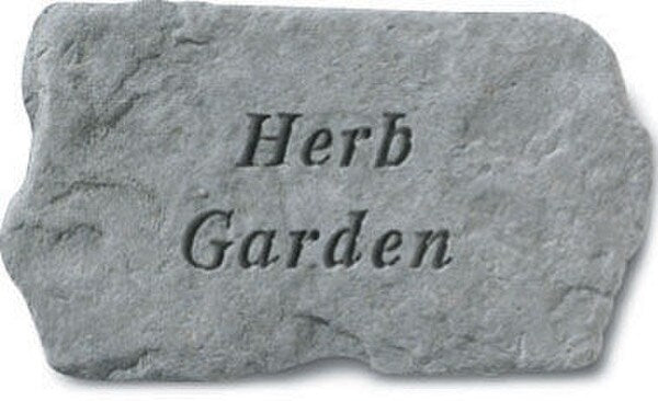 Concrete Stepping Stone for the garden - Herb Garden is written across the center