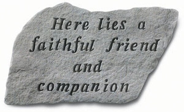 Concrete Stepping Memorial Stone for pet - Here lies a faithful friend