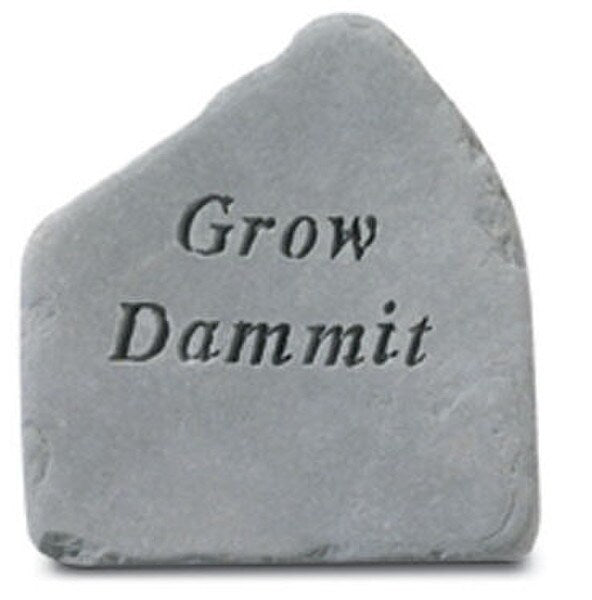 Concrete Stepping Stone with funny message - Grow Dammit