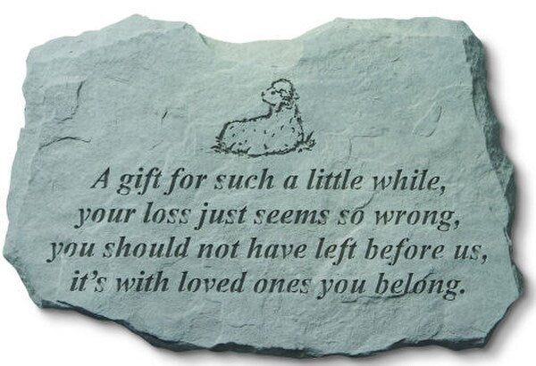 A Gift For Such A Little while with lamb garden stone Memorial