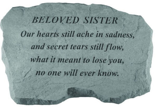 Beloved Sister Garden Stone Memorial Our Hearts Sill Ache...