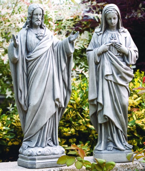 Statues Jesus & Mary Sacred Heart Set Sculptures Sacred Religious Statuary