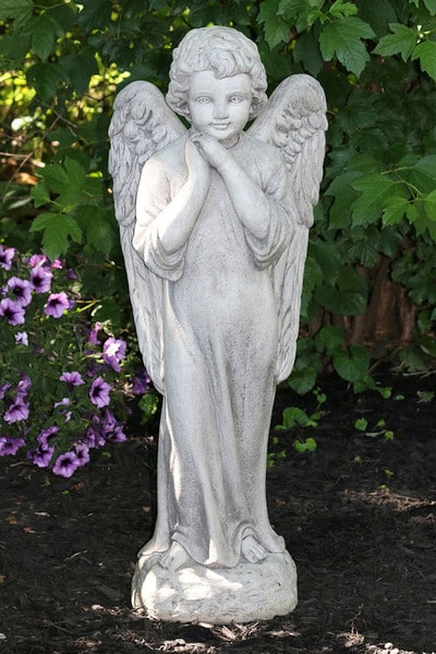 Gazing Garden Angel Statue 29 inches tall Cement Sculpture